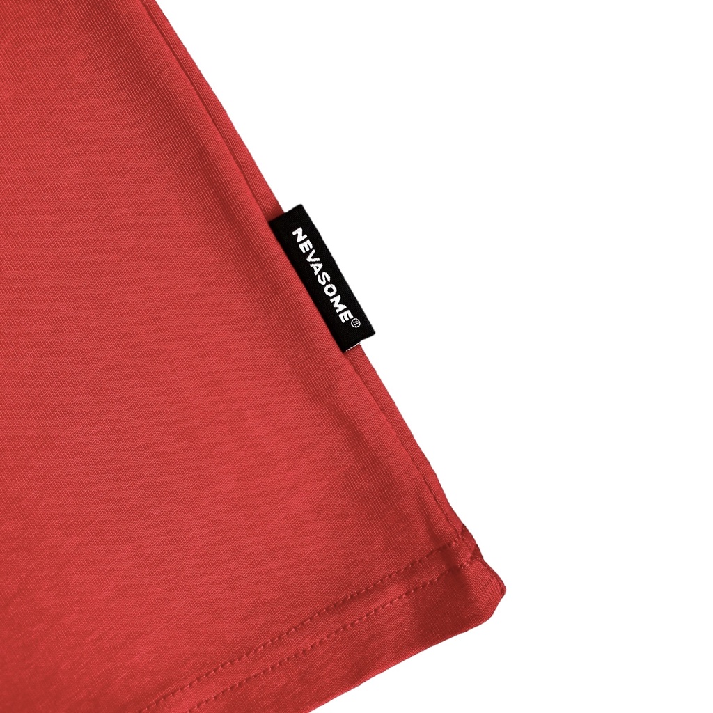 Áo Thun Oversize Local Brand NEVASOME Signature v2 Đỏ Cotton Tay Lỡ Form Rộng Nam Nữ