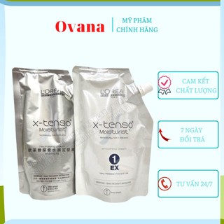 Cặp thuốc duỗi, uốn tóc loreal x-tenso moisturist 400ml x 2 - cặp thuốc duỗi uốn tóc loreal