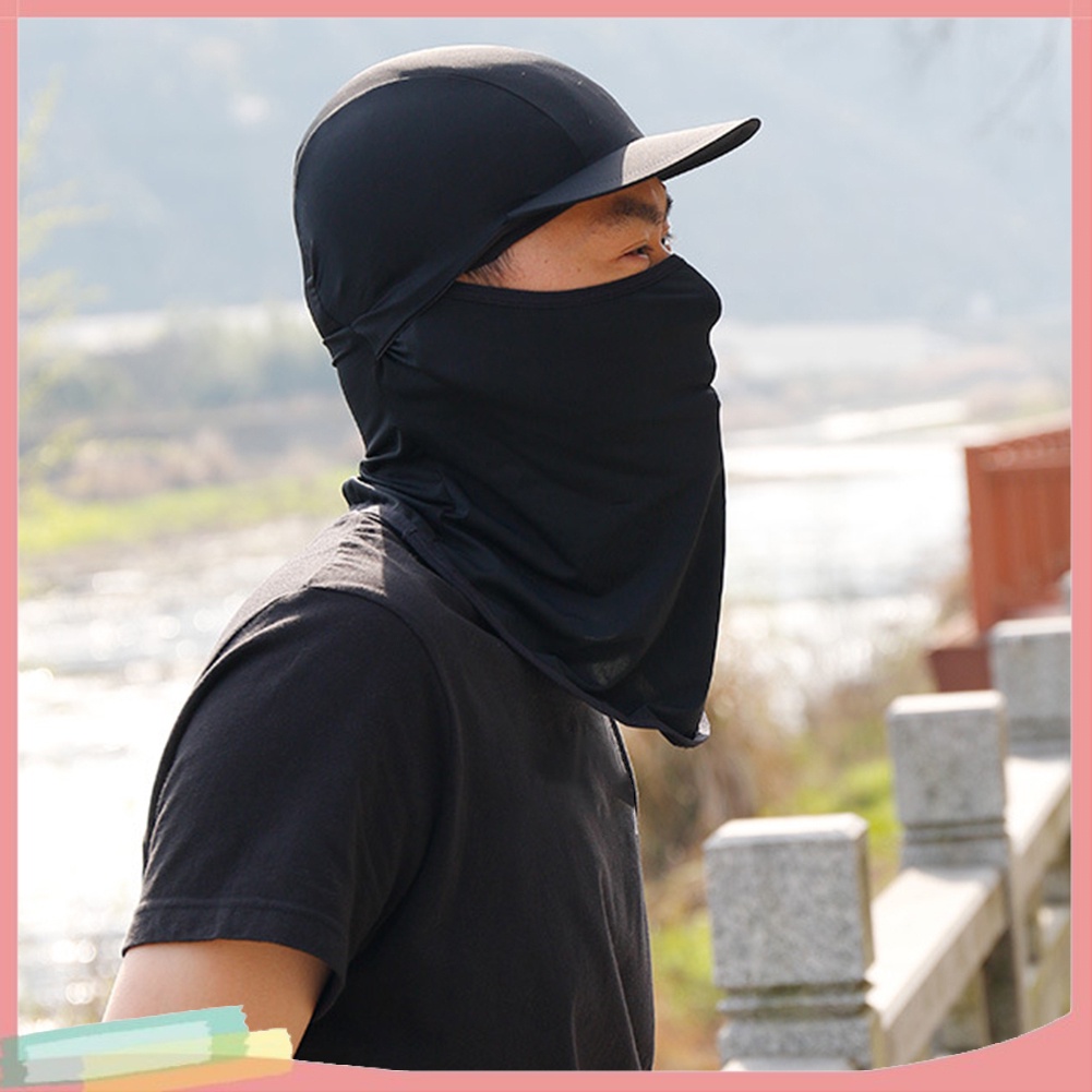 Mũ đội chống nắng có vành kèm khẩu trang che mặt cổ dành cho người đi xe đạp