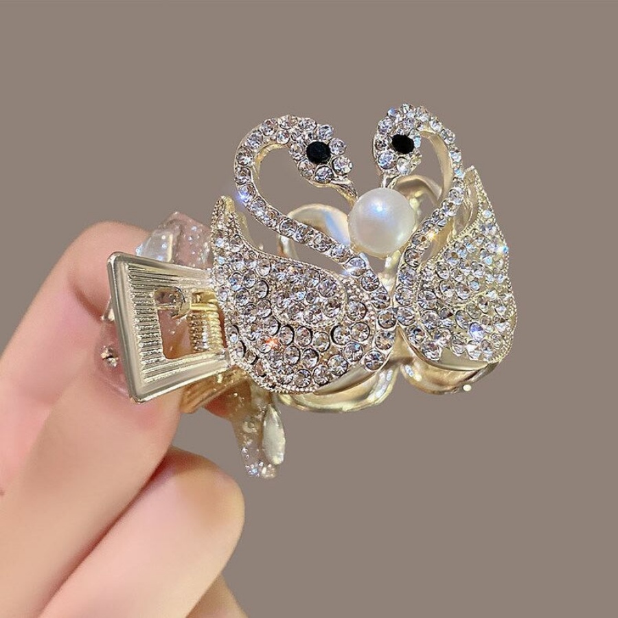 Kẹp Tóc Đuôi Ngựa Bằng Hợp Kim Đính Kim Cương Giả Phong Cách Hàn Quốc