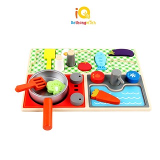 Đồ Chơi BeThongMinh Bộ Học Tập Nấu Ăn Bằng Gỗ Cao Cấp Giáo Dục Thông Minh Montessori