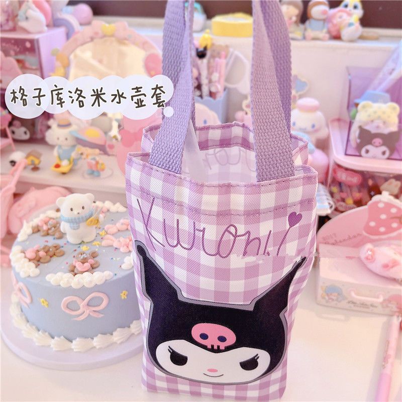 Túi Vải Canvas Đựng Dù / Bình Nước In Hoạt Hình Dễ Thương Tiện Dụng Cho Học Sinh