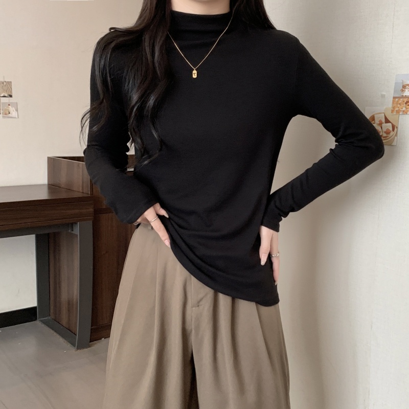 Áo Thun Tay Dài Cổ Cao Nhiều Màu Sắc Thời Trang Thu Đông Cho Nữ