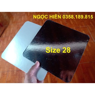 Đế bánh kem vuông, đế ép 2 mặt size 28