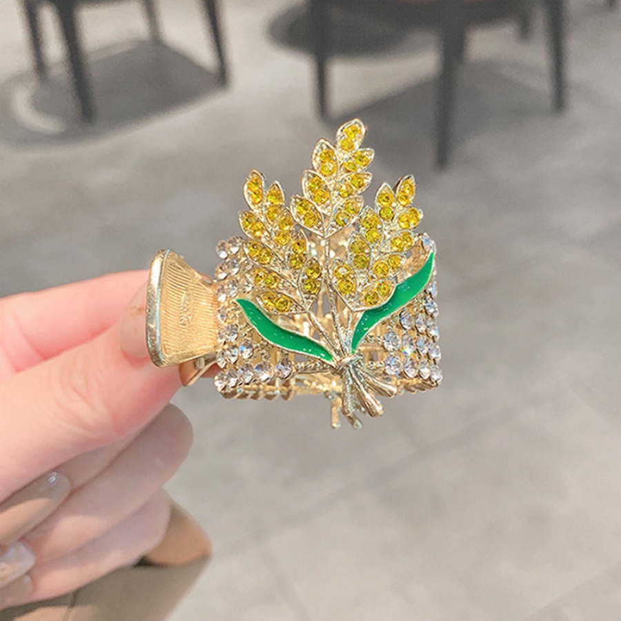 Kẹp Tóc Đuôi Ngựa Bằng Hợp Kim Đính Kim Cương Giả Phong Cách Hàn Quốc