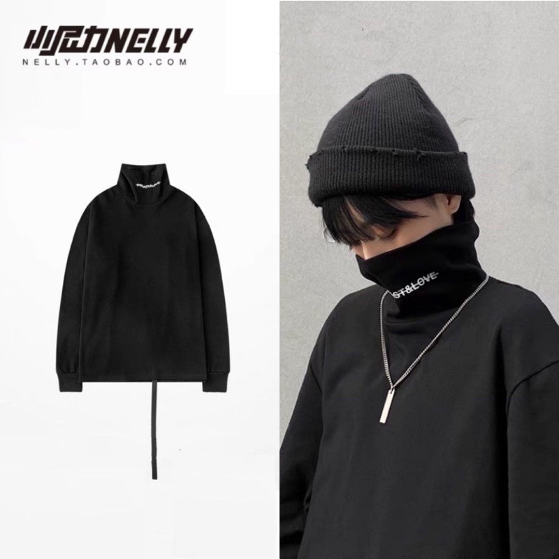 Áo Thun Tay Dài Cổ Cao In Chữ Phong Cách Hip Hop Thời Trang Thu Đông Cho Nam Và Nữ 5954