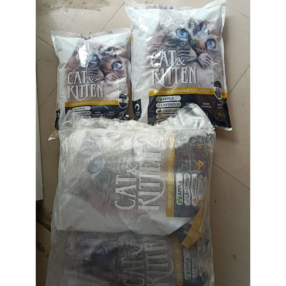 Cát vệ sinh cho mèo cambo mua theo tải  CAT&KITTEN chính hãng siêu hút ẩm vào khử mùi siêu tốt