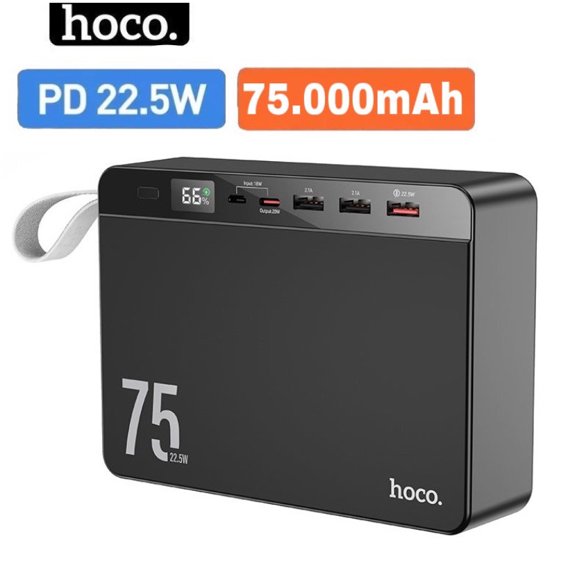 Sạc dự phòng nhanh 22.5w 75000mAh HOCO dùng cho iphone samsung xiaomi 20w ... hocomall