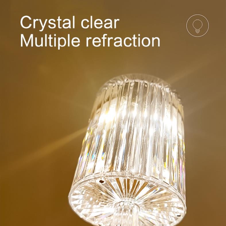 Đèn ngủ pha lê để bàn, deco phòng ngủ, phòng làm việc, phong cách Châu âu lãng mạng, kiểu cách hiện 