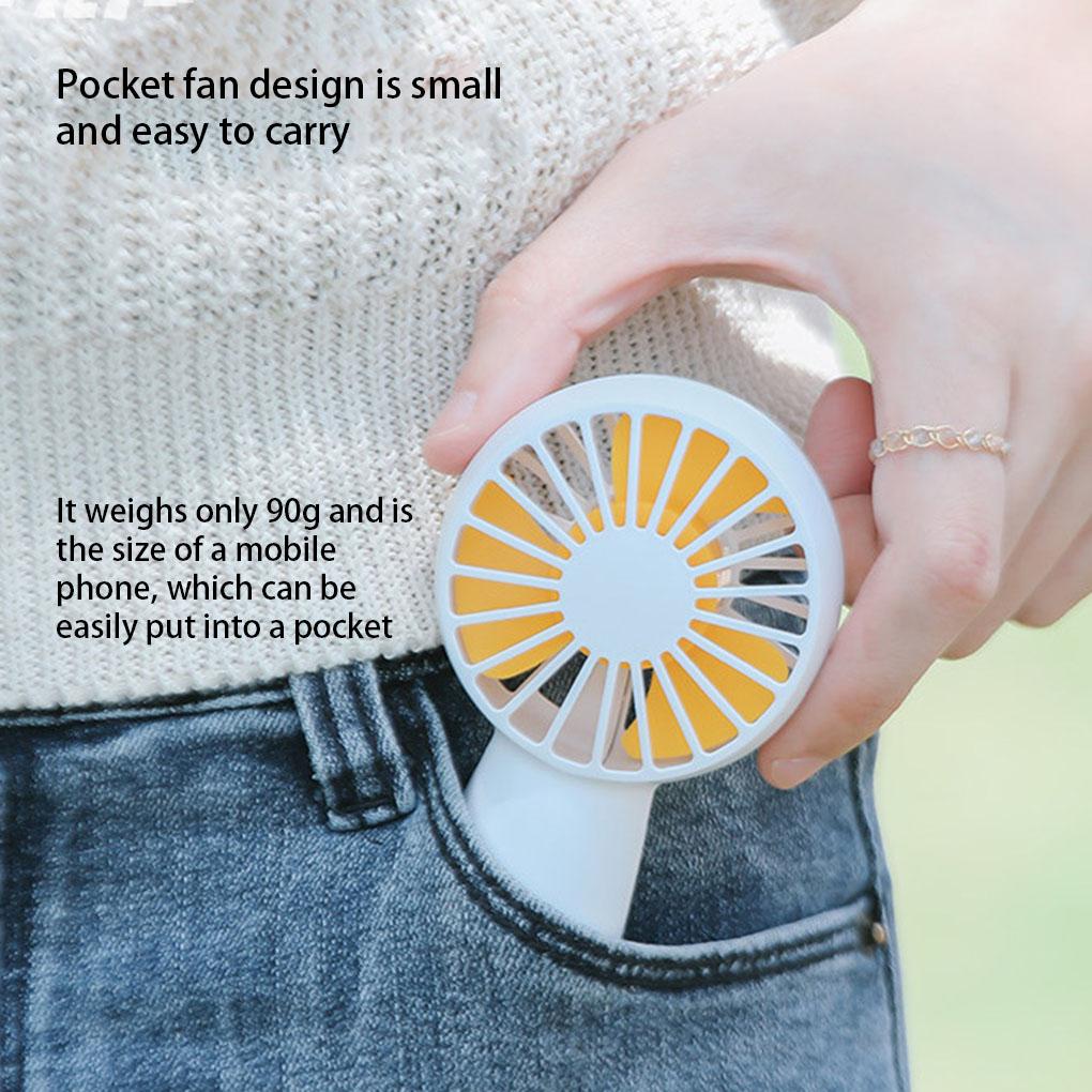 Quạt Làm Mát 3 Bánh Răng Sạc Type-C 1500mAh Bằng ABS Dễ Điều Chỉnh Tiếng Ồn Nhỏ Gọn Có Dây Đeo