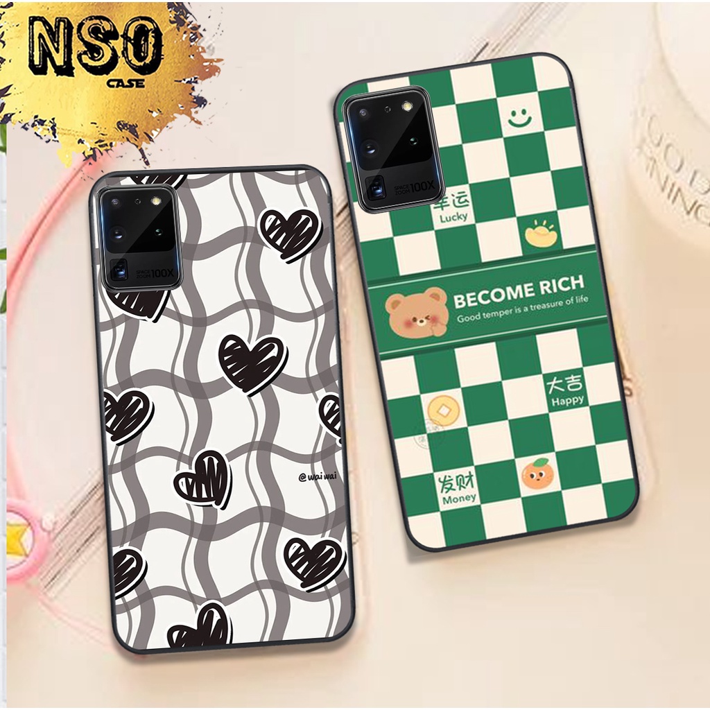 Ốp Samsung S20 - S20 PLUS in hình họa tiết Ca Rô Kẻ trái tim đẹp dễ thương Hot Trend 2023