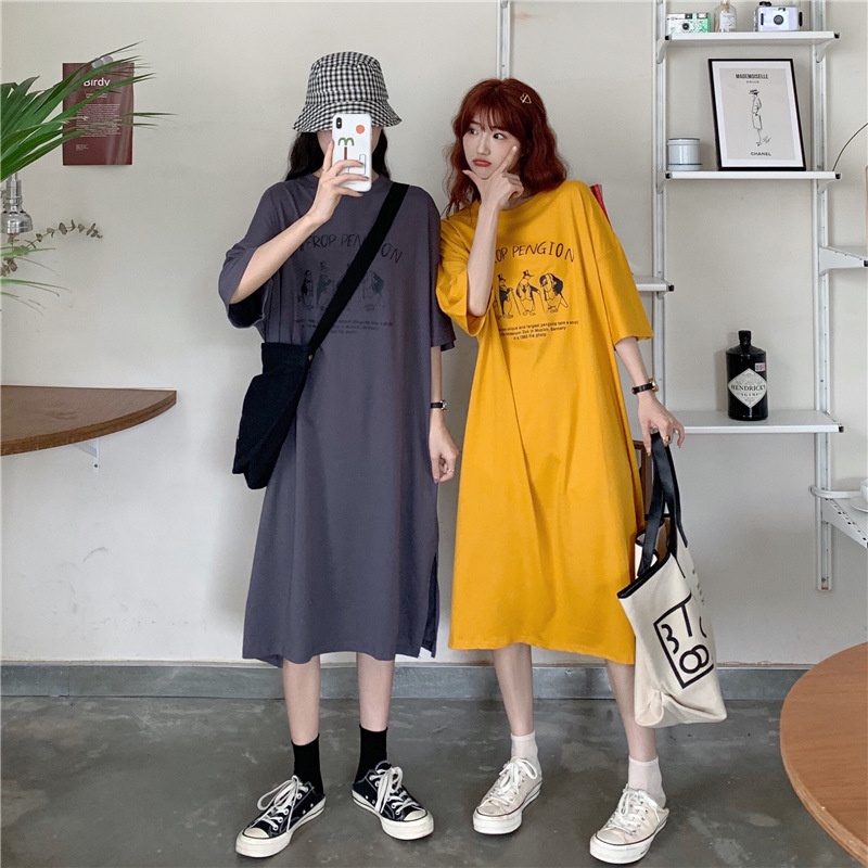 IELGY Đầm Ngắn Tay Phong Cách harajuku Thời Trang Cho Nữ