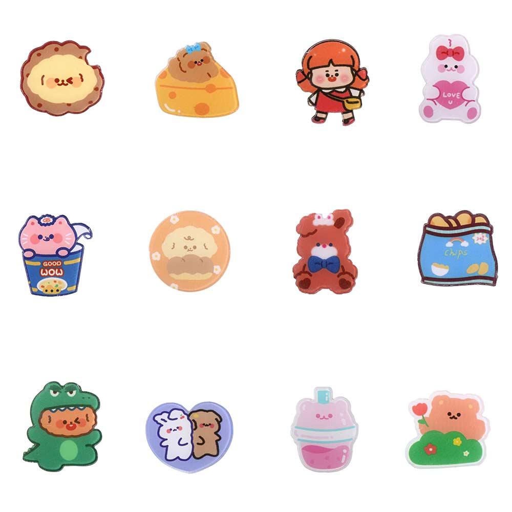 Ghim Cài Áo Bằng Acrylic Họa Tiết Hoạt Hình Dễ Thương Bắt Mắt