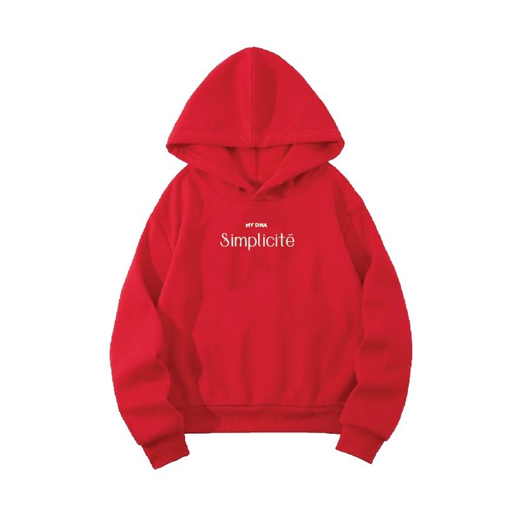 Áo HOODIE ĐỎ SIMPLICILÉ local brand form rộng unisex vải nỉ bông tay dài dày oversize basic MY DNA