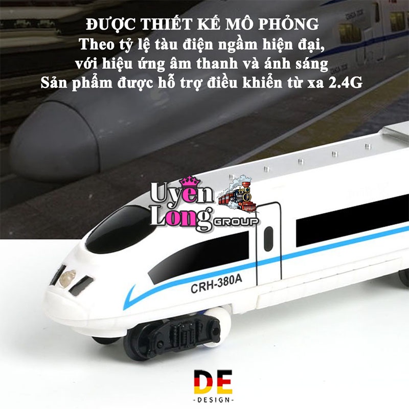 Tàu Cao Tốc Đường Ray 3 Toa Mô Phỏng Theo Tầu Cao Tốc Hàng Đầu Của Nhật Bản, Âm Thanh, Đèn Flash Sống Động