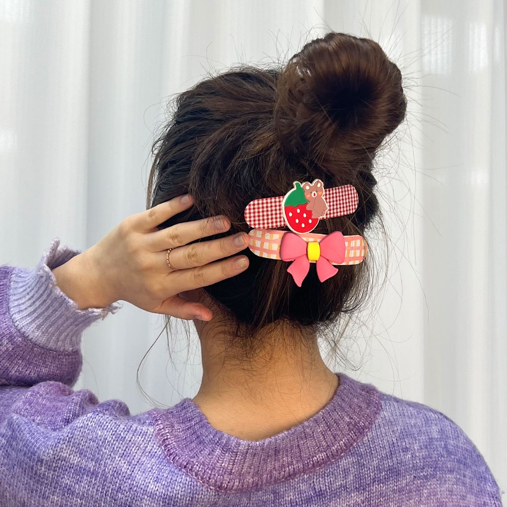 Kẹp Tóc Họa Tiết Hoạt Hình Phong Cách Hàn Quốc Xinh Xắn Cho Bé Gái