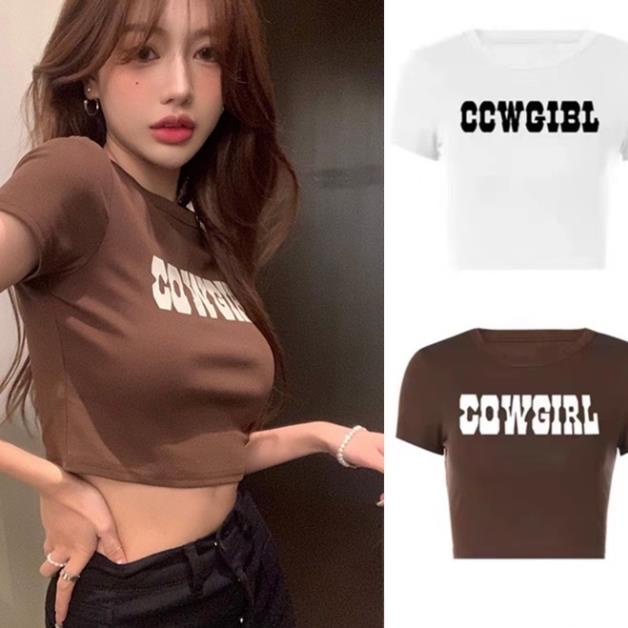 Áo croptop ôm body tôn dáng croptop dáng ngắn Cowgirl màu nâu cá tính dành cho các bạn nữ - AO043