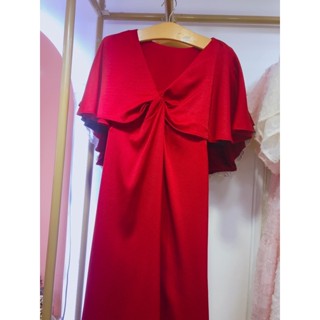  T-Mie | Đầm Bầu Thiết Kế Cổ V Xoắn Ngực Siêu Sang Trọng ,Công Sở Đi Tiệc Đẹp 