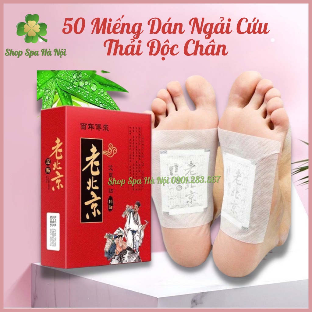Hộp 50 Miếng Dán Ngải Cứu Thải Độc Độc Chân | Miếng Dán Thải Độc Bàn Chân Bắc Kinh