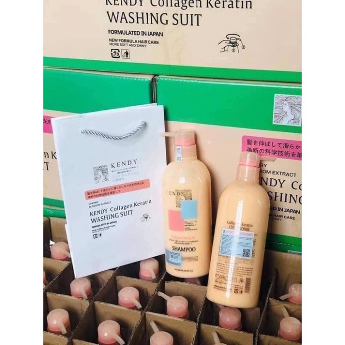Dầu Gội Xả Collagen KENDY 800ml * 2 Cao Cấp Mềm Mượt Giúp Tóc Chắc Khoẻ Bóng Mượt Hương Nước Hoa | Calla Official