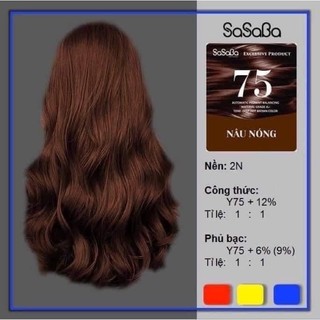 Màu nhuộm nâu nóng CHOCOLATE BROWN tự cân bằng phủ bạc SASABA 450ml