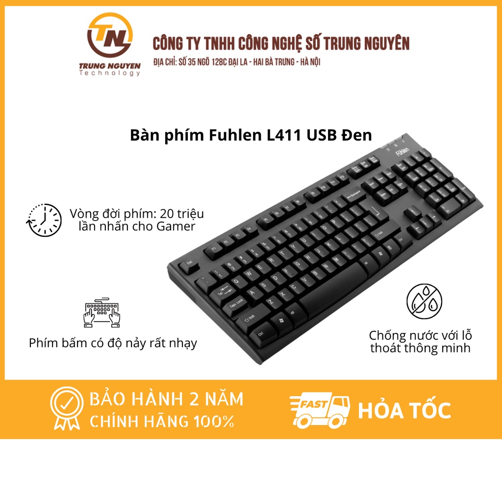 Bàn phím Fuhlen L411 (USB/đen)