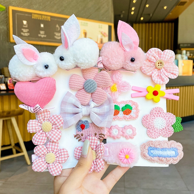 Set 9 kẹp len con thỏ cho bé