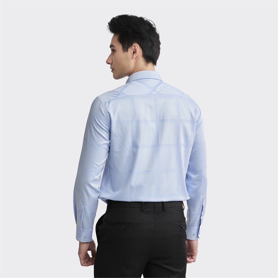 [ MỚI ] Áo sơ mi nam dài tay ARISTINO dáng Slim fit ôm nhẹ, họa tiết kẻ trên nền xanh tinh tế, thanh lịch- ALS14102