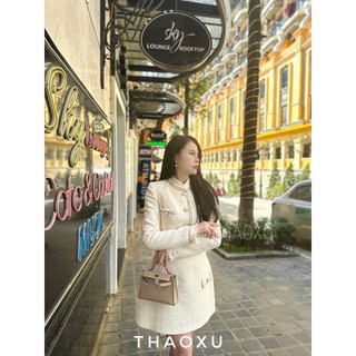Set dạ chạy viền cổ tàu