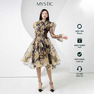 Đầm xòe oganza in hoa thủ công thiết kế Mysticcollection ĐHV1122000226