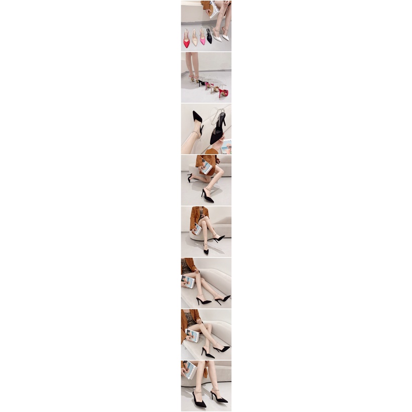 Giày Cao Gót Mũi Nhọn Size Lớn 4.33 Inch Bằng Da Satin Đính Đá Thời Trang Cho Nữ