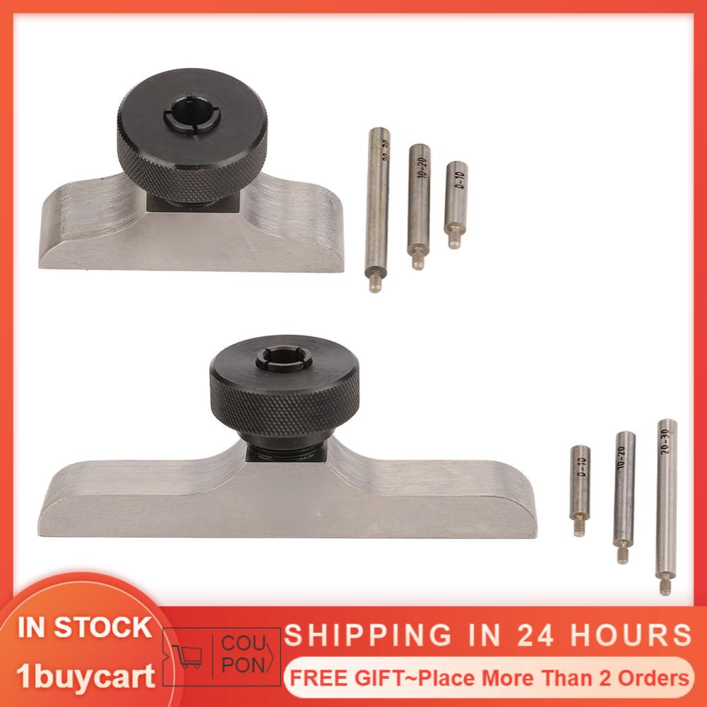 1buycart Depth Dial Indicator Base Hardened Stainless Steel Micrometer Stand with 3 Pcs Extension Rods