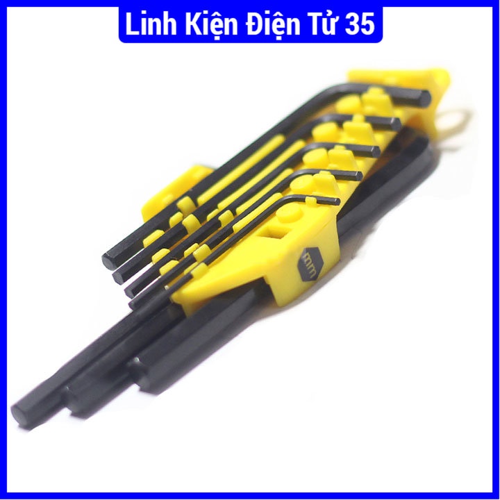 Lục lăng STANLEY 8 chi tiết từ thép không gỉ, màu đen, chất lượng cao