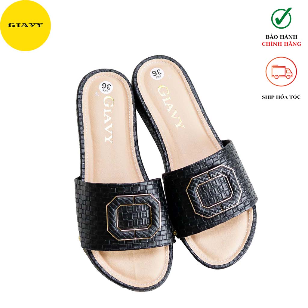 Dép nữ quai ngang khóa chữ H901  - GIÀY GIAVY