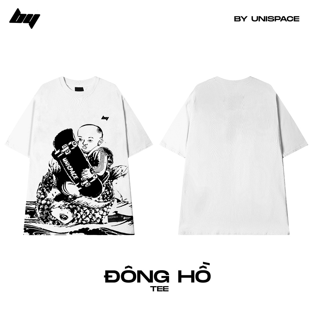 Áo thun local brand By UniSpace tay lỡ form rộng unisex nam nữ Đông Hồ