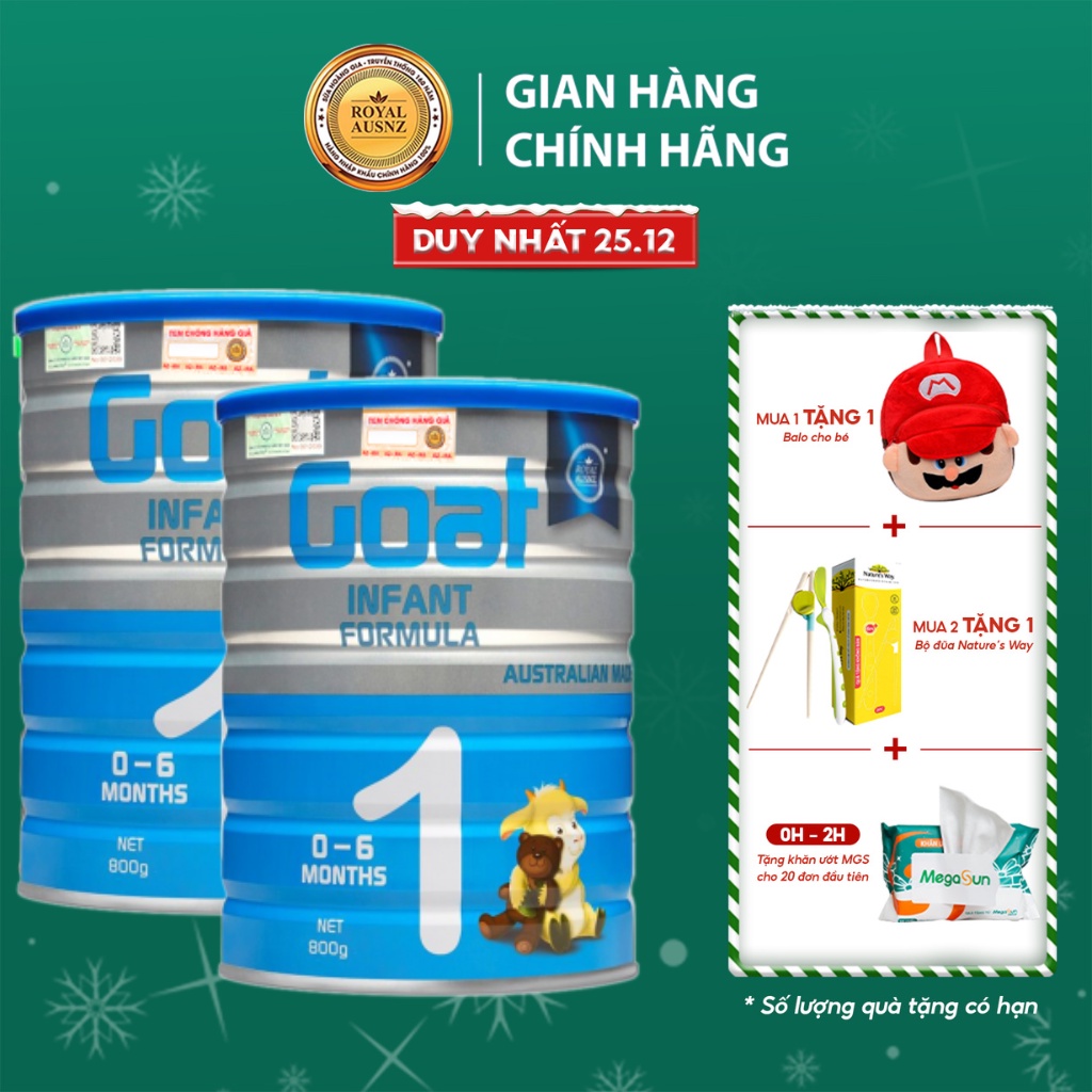 Sữa Dê Hoàng Gia Úc Goat Infant Formula 1 Bổ Sung Dinh Dưỡng Cho Bé ROYAL AUSNZ 800g