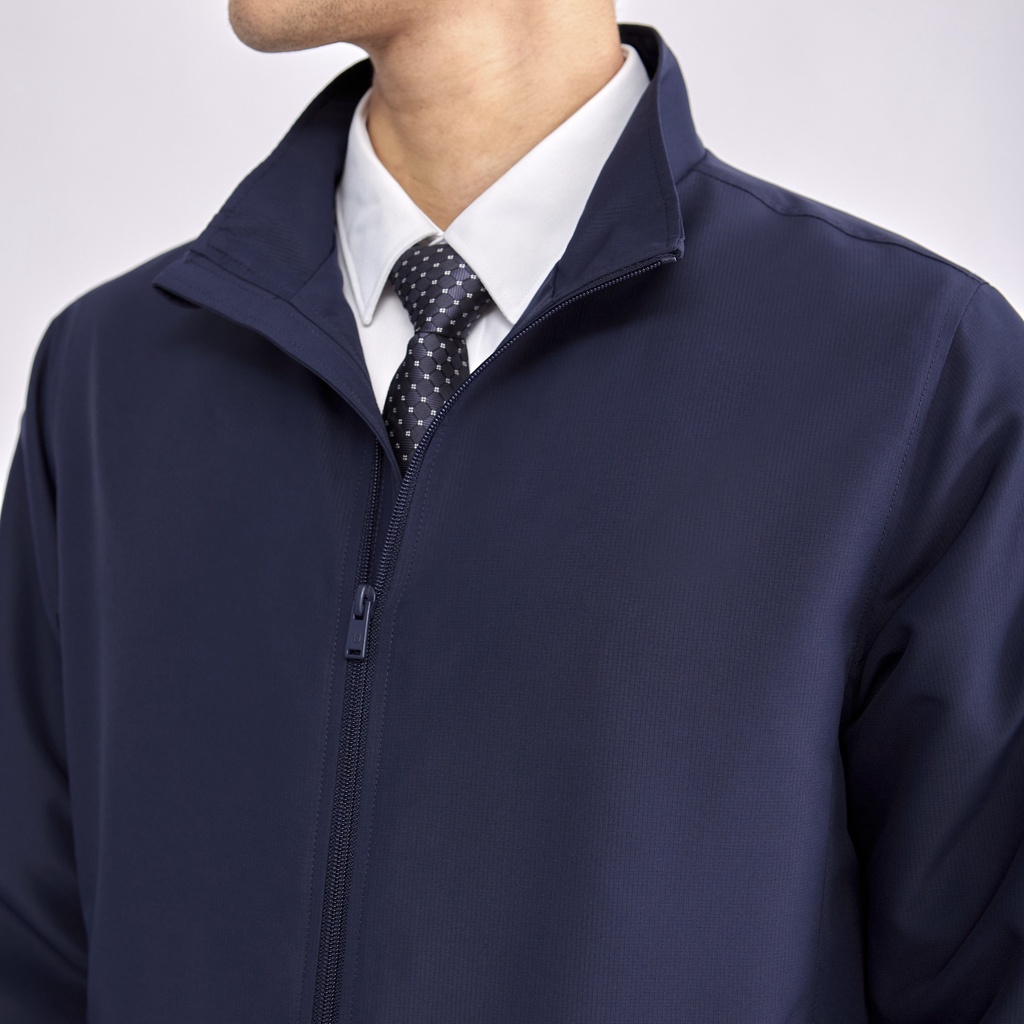 Áo khoác gió 2 lớp nam cao cấp INSIDEMEN IJK010W2 Jacket trơn màu vải Polyester dáng suông vừa cổ trụ khỏe khoắn