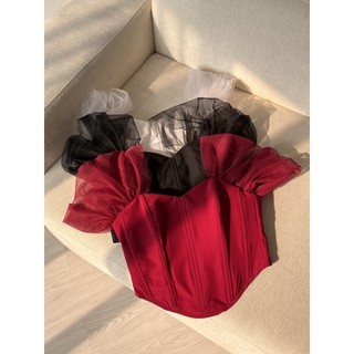 AOKI | Cora Top | Áo corset phối tay lưới