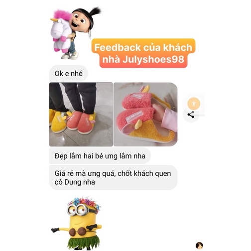 Dép bông đi trong nhà cho bé tai thỏ dễ thương ấm áp