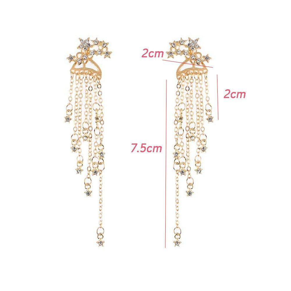 Bông Tai Tua Rua Dáng Dài Bằng Hợp Kim Thiết Kế Tinh Tế Thời Trang