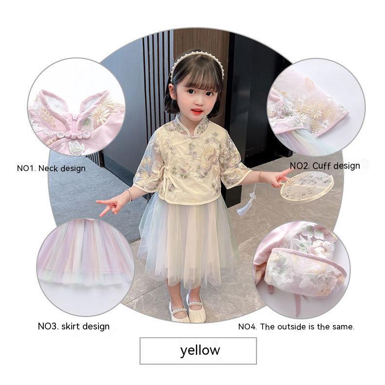 Đầm Sườn Xám Phong Cách Trung Hoa Mới 2022 Cho Bé Gái Kích Thước 90-130