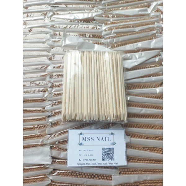 Sét 100 que gỗ, 100 que cậy móng tay, que gỗ nail