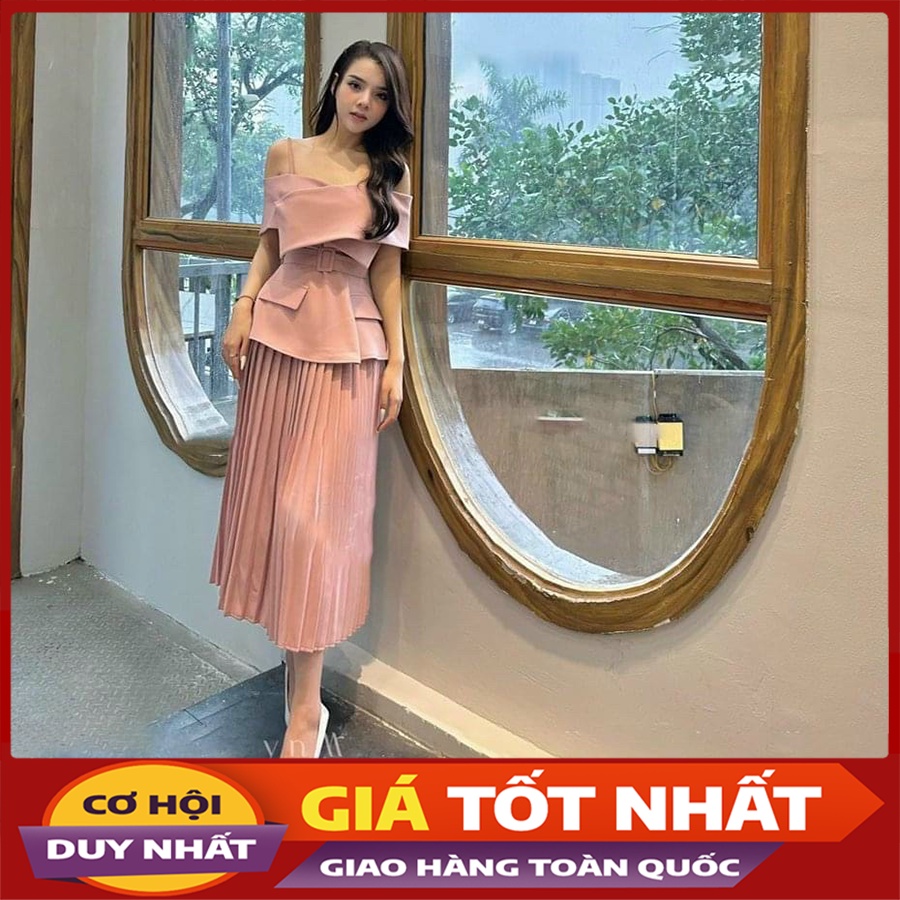 Set Váy Thiết Kế Áo 2 Dây Kèm Chân Váy Dập Ly Hàng Quảng Châu Sb3074 - Violet