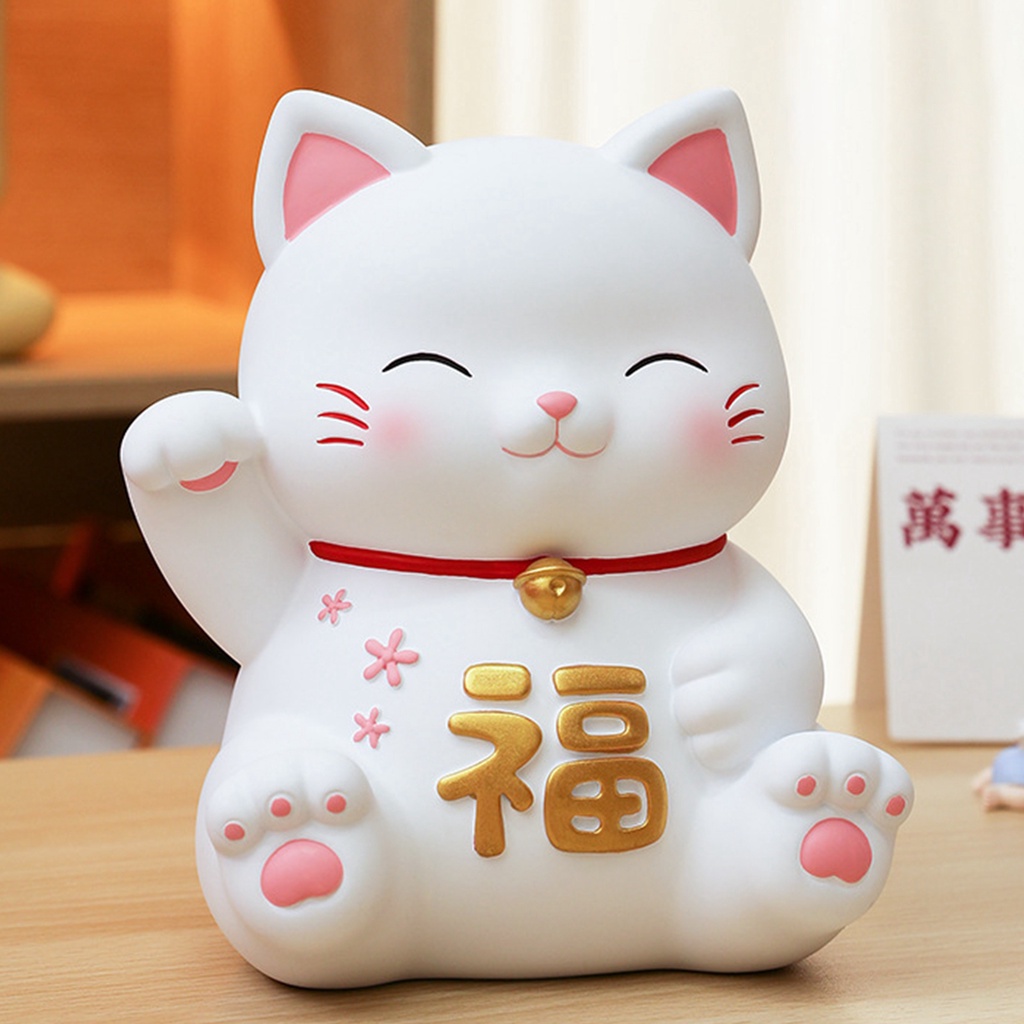 Ống Heo Tiết Kiệm Hình Mèo May Mắn Phong Cách Trung Hoa Trang Trí Nhà Cửa Nhân Dịp Năm Mới