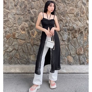 áo xẻ tà dio top