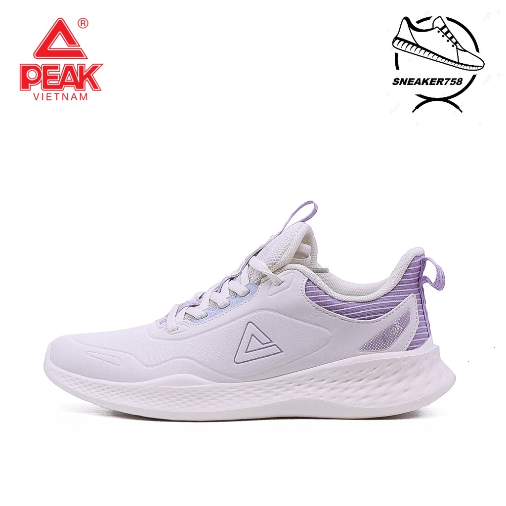 Giày chạy bộ nữ thoáng khí PEAK Running E223098H – Màu Trắng be