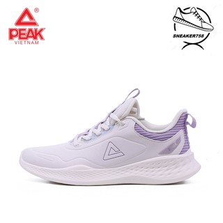 Giày chạy bộ nữ thoáng khí peak running e223098h – màu trắng be