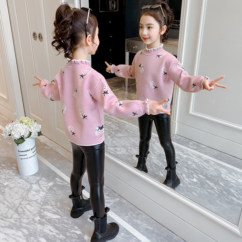 [SẴN, SHIP 24H] Áo len lót nỉ ấm cho bé gái 7 8 9 10 11 12 tuổi ☑️ áo len dài tay cho bé trai bé gái