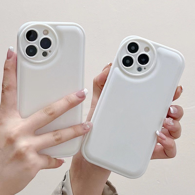 White CasE OPPO A7 A5S A12 A11K F9 Pro A31 2020 A53 A33 A15S A32 F11 A57 A58 A3S A1 Pro Reno 5 6 7Z 8 9 VIVO V20 Pro v23 Y11 Y12i Y15 Y17 Y50 Y30i iPHONE 6s 7 8 Plus XR XS Max 11 12 13 14 14 pRO Max 14 pLUS SHIN CASE