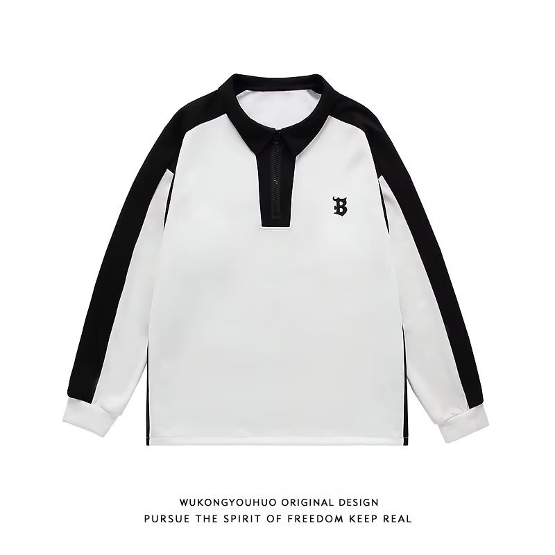Áo Sweater POLO Tay Raglan Dáng Rộng Thêu Họa Tiết Thời Trang Thu Đông Cho Nam Và Nữ